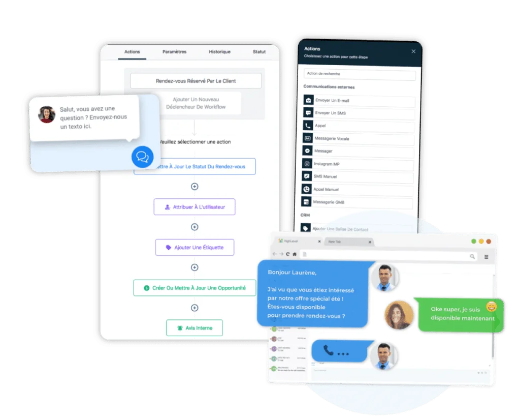Unified Messaging, E-Mailing & KI​ go high level